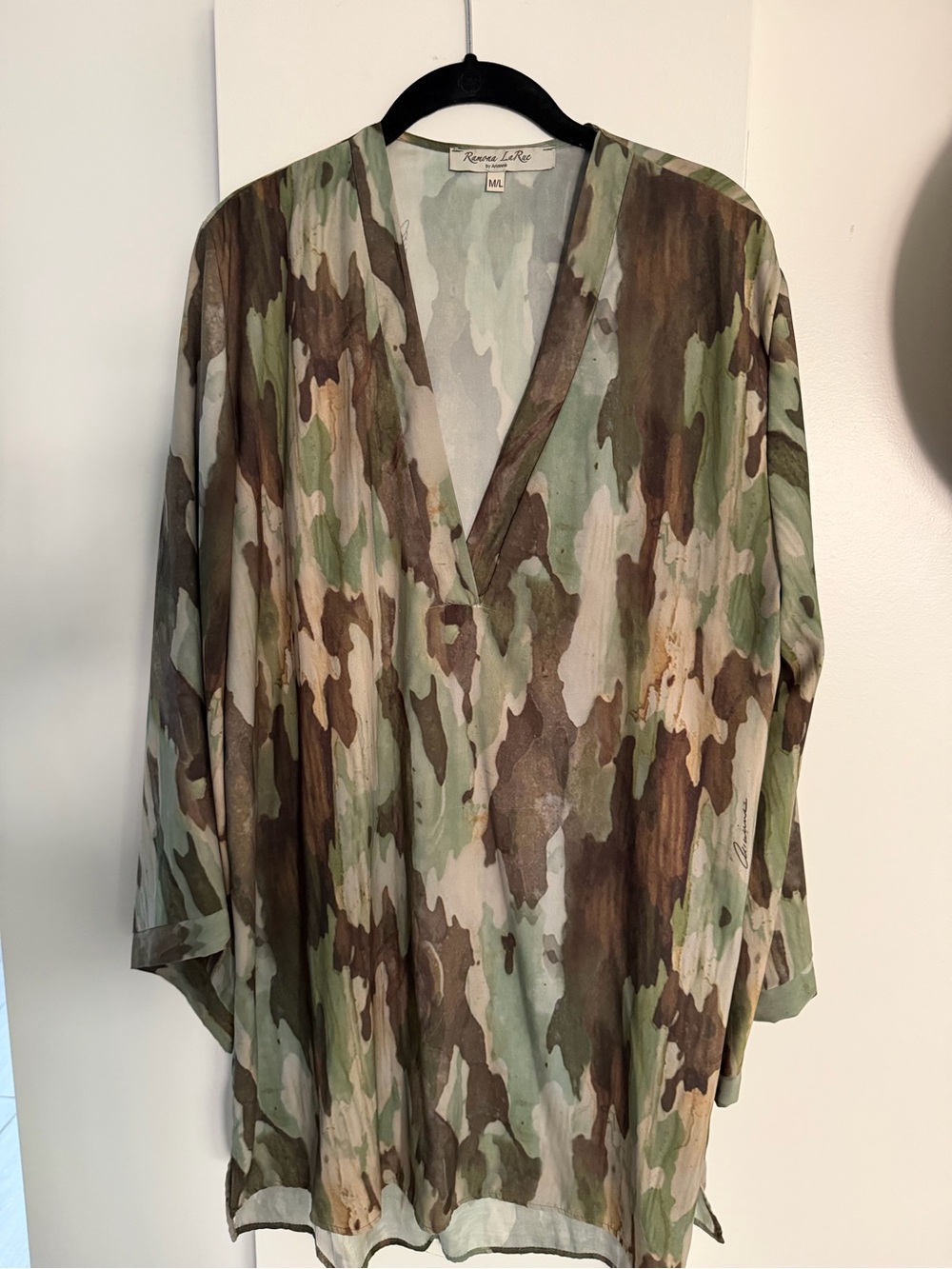 Ramona LaRue Camouflage V-Neck Tunic dress  - Green Brown